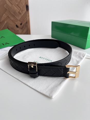 Fortok Bottega Veneta belt Black Gold Hardware