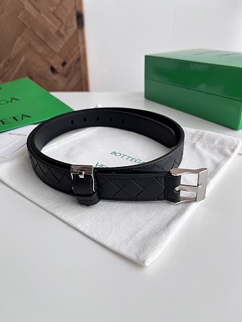 Fortok Bottega Veneta belt Black Silver Hardware