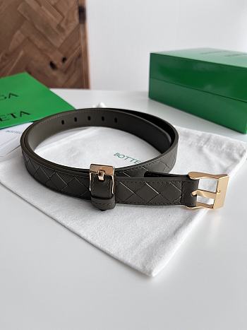Fortok Bottega Veneta belt dark olive green Gold Hardware