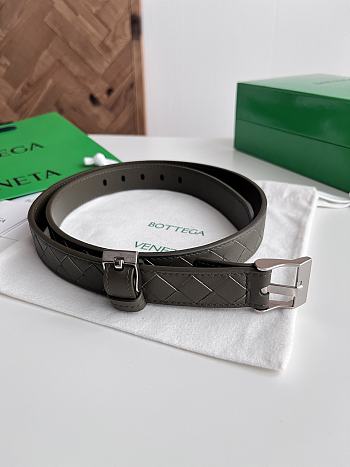 Fortok Bottega Veneta belt dark olive green Silver Hardware