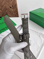 Fortok Bottega Veneta belt dark olive green Silver Hardware - 5