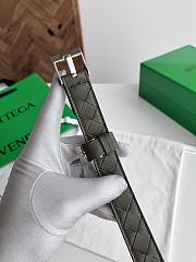 Fortok Bottega Veneta belt dark olive green Silver Hardware - 4
