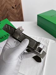 Fortok Bottega Veneta belt dark olive green Silver Hardware - 3