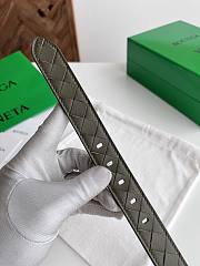 Fortok Bottega Veneta belt dark olive green Silver Hardware - 2