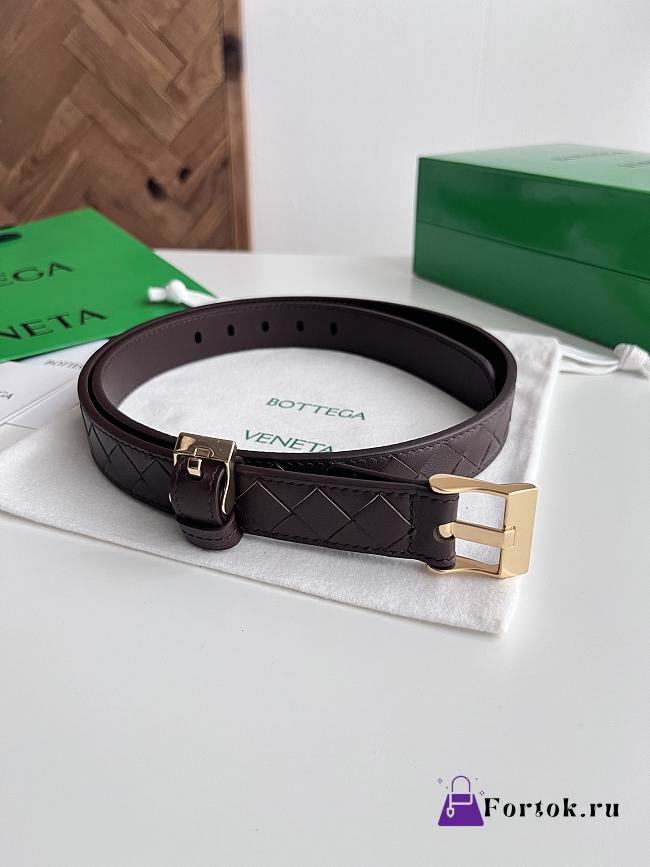 Fortok Bottega Veneta belt Brown Gold Hardware - 1