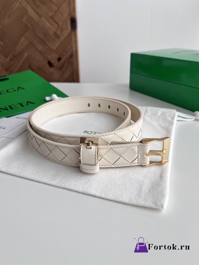 Fortok Bottega Veneta belt White Gold Hardware - 1
