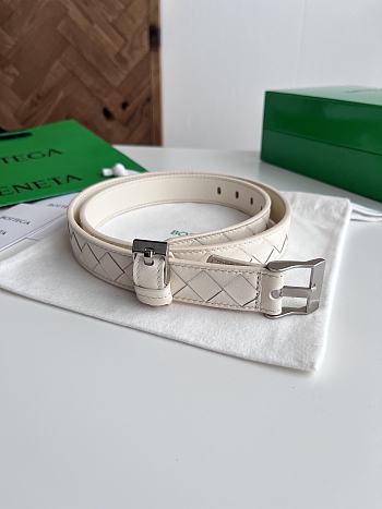 Fortok Bottega Veneta belt White Silver Hardware