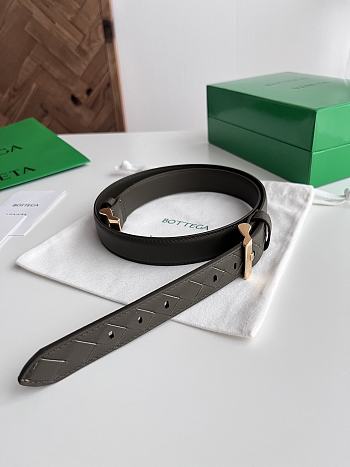 Fortok Bottega Veneta belt dark olive green Gold Hardware 2.5cm