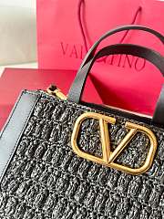 Fortok Valentino Crochet Raffia Bag Black 27x11x18cm - 5