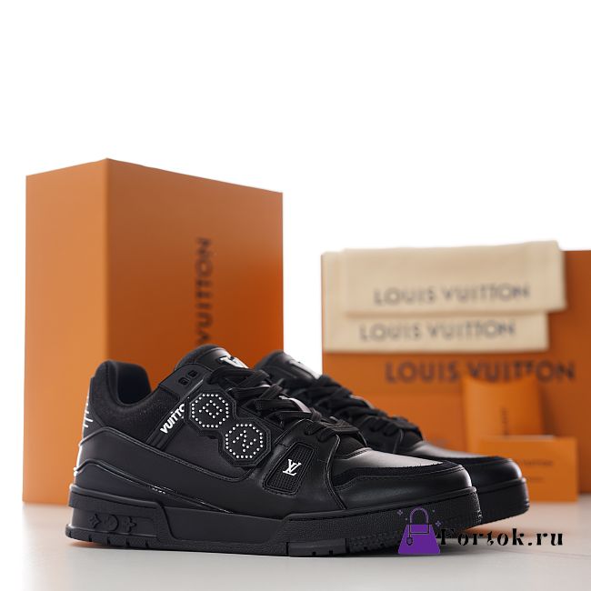 Fortok Louis Vuitton LV Trainer Sneaker 1AIKRP Denim Noir - 1