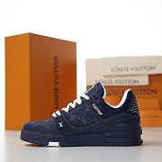 Fortok Louis Vuitton LV Trainer Sneaker Denim Navy - 3