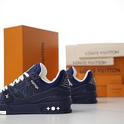 Fortok Louis Vuitton LV Trainer Sneaker Denim Navy - 4