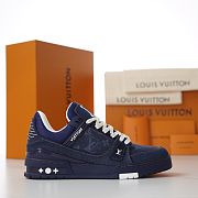 Fortok Louis Vuitton LV Trainer Sneaker Denim Navy - 2