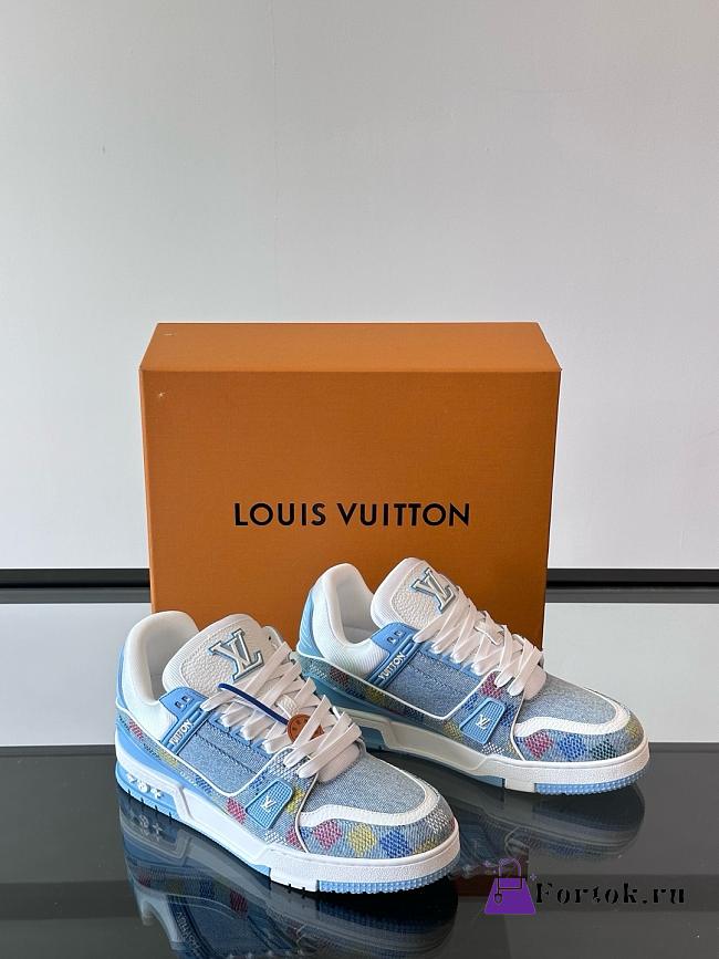 Fortok Louis Vuitton Krosso LV Trainer Denim sneakers Blue - 1