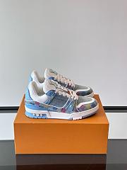 Fortok Louis Vuitton Krosso LV Trainer Denim sneakers Blue - 6