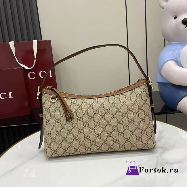 Fortok Gucci GG Emblem Medium Shoulder Bag Canvas Brown 30 x 19 x 11cm - 1