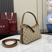 Fortok Gucci GG Emblem Mini Shoulder Bag Canvas Brown 22 x 14 x 8cm - 4