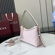 Fortok Gucci GG Emblem Mini Shoulder Bag Leather Ligh Pink 22 x 14 x 8cm - 5