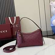 Fortok Gucci GG Emblem Mini Shoulder Bag Leather Rouge 22 x 14 x 8cm - 1