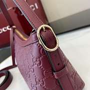 Fortok Gucci GG Emblem Mini Shoulder Bag Leather Rouge 22 x 14 x 8cm - 6