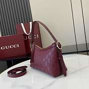 Fortok Gucci GG Emblem Mini Shoulder Bag Leather Rouge 22 x 14 x 8cm - 5