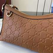 Fortok Gucci GG Emblem Mini Shoulder Bag Leather Brown 22 x 14 x 8cm - 2