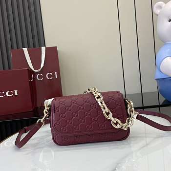 Fortok GG Emblem small shoulder bag Rouge 20.5 x 13 x 7 cm