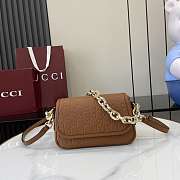 Fortok GG Emblem small shoulder bag Brown 20.5 x 13 x 7 cm - 1