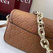 Fortok GG Emblem small shoulder bag Brown 20.5 x 13 x 7 cm - 2