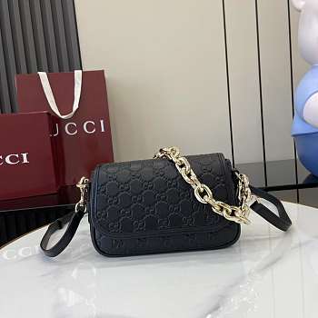 Fortok GG Emblem small shoulder bag Black 20.5 x 13 x 7 cm