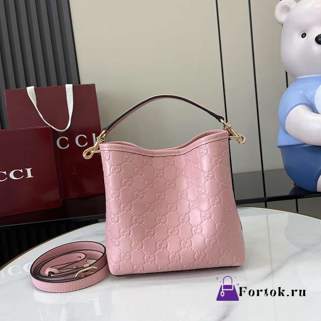 Fortok Gucci GG Mini Emblem shoulder bag Pink 15 x 18 x 8 cm - 1