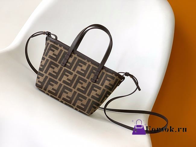 Fortok Mini Roll Brown FF jacquard mini bag Brown 15.5-11-13cm - 1