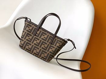 Fortok Mini Roll Brown FF jacquard mini bag Brown 15.5-11-13cm