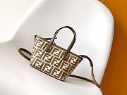 Fortok Mini Roll Brown FF jacquard mini bag Beige 15.5-11-13cm - 6