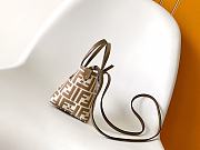 Fortok Mini Roll Brown FF jacquard mini bag Beige 15.5-11-13cm - 5