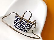 Fortok Mini Roll Brown FF jacquard mini bag Blue 15.5-11-13cm - 1