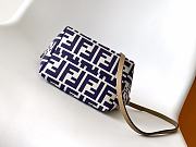 Fortok Mini Roll Brown FF jacquard mini bag Blue 15.5-11-13cm - 5