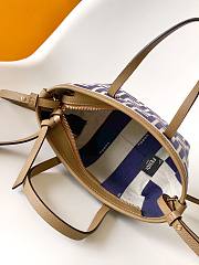 Fortok Mini Roll Brown FF jacquard mini bag Blue 15.5-11-13cm - 3