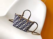 Fortok Mini Roll Brown FF jacquard mini bag Blue 15.5-11-13cm - 2