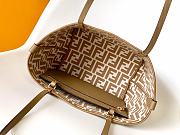 Fortok Fendi Roll Mini Reversible shopper in Pequin striped and beige FF fabric 23-15-19.5cm - 3