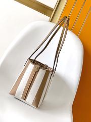Fortok Fendi Roll Mini Reversible shopper in Pequin striped and beige FF fabric 23-15-19.5cm - 5
