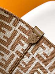 Fortok Fendi Roll Mini Reversible shopper in Pequin striped and beige FF fabric 23-15-19.5cm - 6