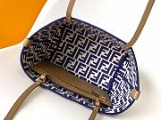 Fortok Fendi Roll Mini Reversible shopper in Pequin striped and Midnight Blue FF fabric 23-15-19.5cm - 2