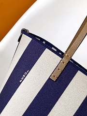 Fortok Fendi Roll Mini Reversible shopper in Pequin striped and Midnight Blue FF fabric 23-15-19.5cm - 6