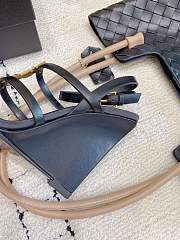 Fortok YSL Saint Laurent Cassandra wedge sandals Black  - 5