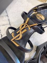 Fortok YSL Saint Laurent Cassandra wedge sandals Black  - 4