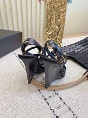 Fortok YSL Saint Laurent Cassandra wedge sandals Black  - 3