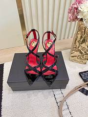 Fortok YSL Saint Laurent Black Wedge Sandals 9.5cm - 1