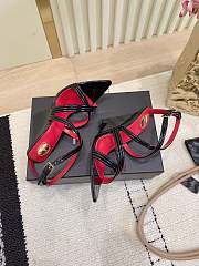 Fortok YSL Saint Laurent Black Wedge Sandals 9.5cm - 5