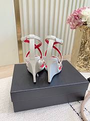 Fortok YSL Saint Laurent White Wedge Sandals 9.5cm - 6